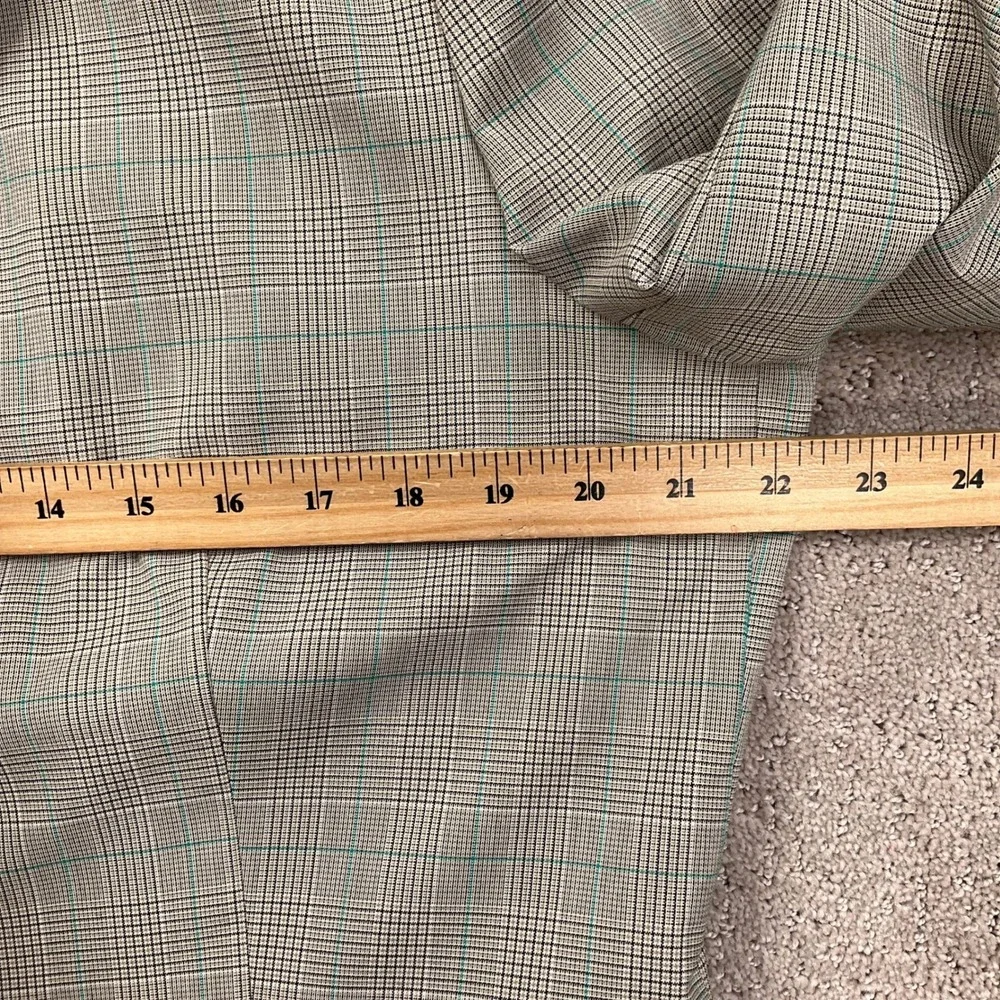 Evan Picone Skirt Suit Womens 16 Beige Turquoise Glen Plaid 2 pc Business Office